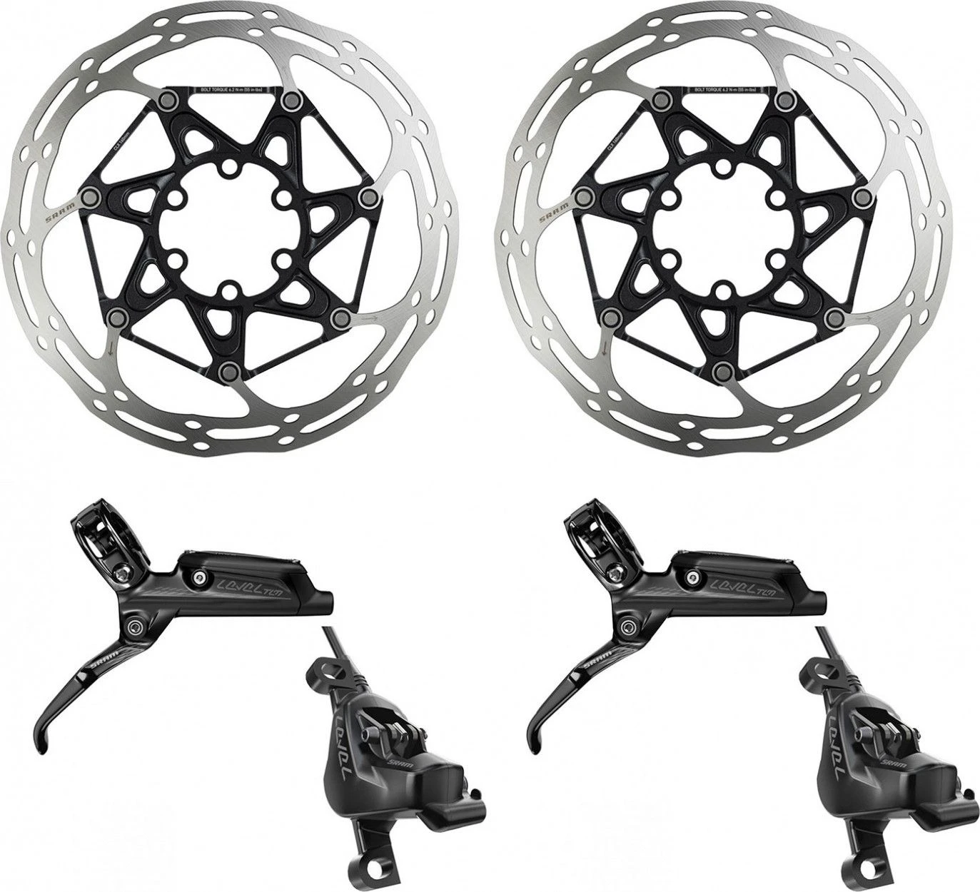 Sram Level TLM Pair Of Brakes 95cm 200cm Black With SRAM Centerline X Rounded 6 Bolt Disc 160 Mm 3 Sram Level TLM Pair Of Brakes 95cm 200cm Black With SRAM Centerline X Rounded 6 Bolt Disc 160 Mm