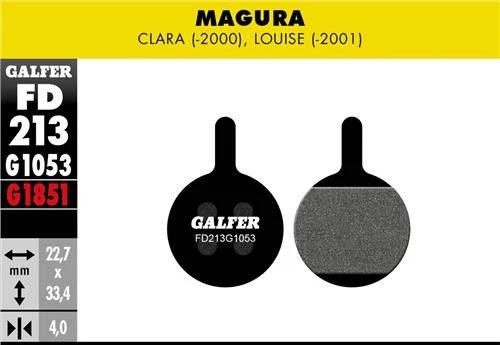 Pair Of Galfer Semi-metallic Magura Clara (-2000) Louise (-2001) Standard Brake Pads 4 Pair Of Galfer Semi-metallic Magura Clara (-2000) Louise (-2001) Standard Brake Pads - Image 2